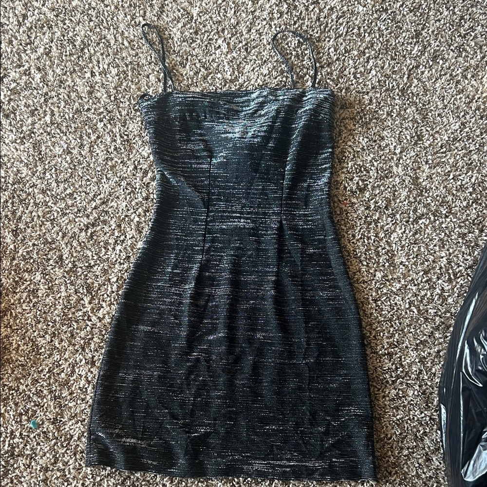 Chic Shimmering Black Mini Dress